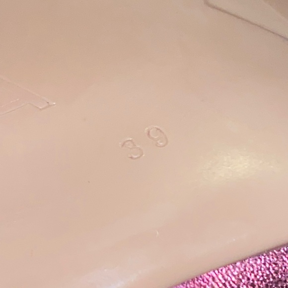 Carvela pink glowing leather point toe Sling Pump Court Shoe 39 9.5 unique S9 - Picture 11 of 11